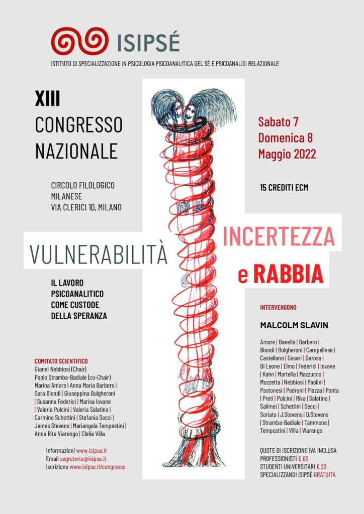 Poster of the 13th ISIPSÉ National Congress "Vulnerabilità, incertezza e rabbia", Milan, 7–8 May 2022
