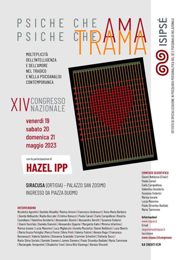 Poster of the 14th ISIPSÉ National Congress "Psiche che ama, psiche che trama", Siracusa (Ortigia), 19–21 May 2023